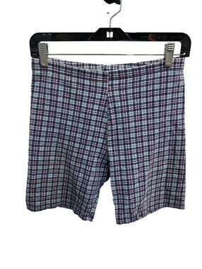 The Body Co Womens Purple Blue Plaid Lounge Shorts Size Medium Cotton Cozy